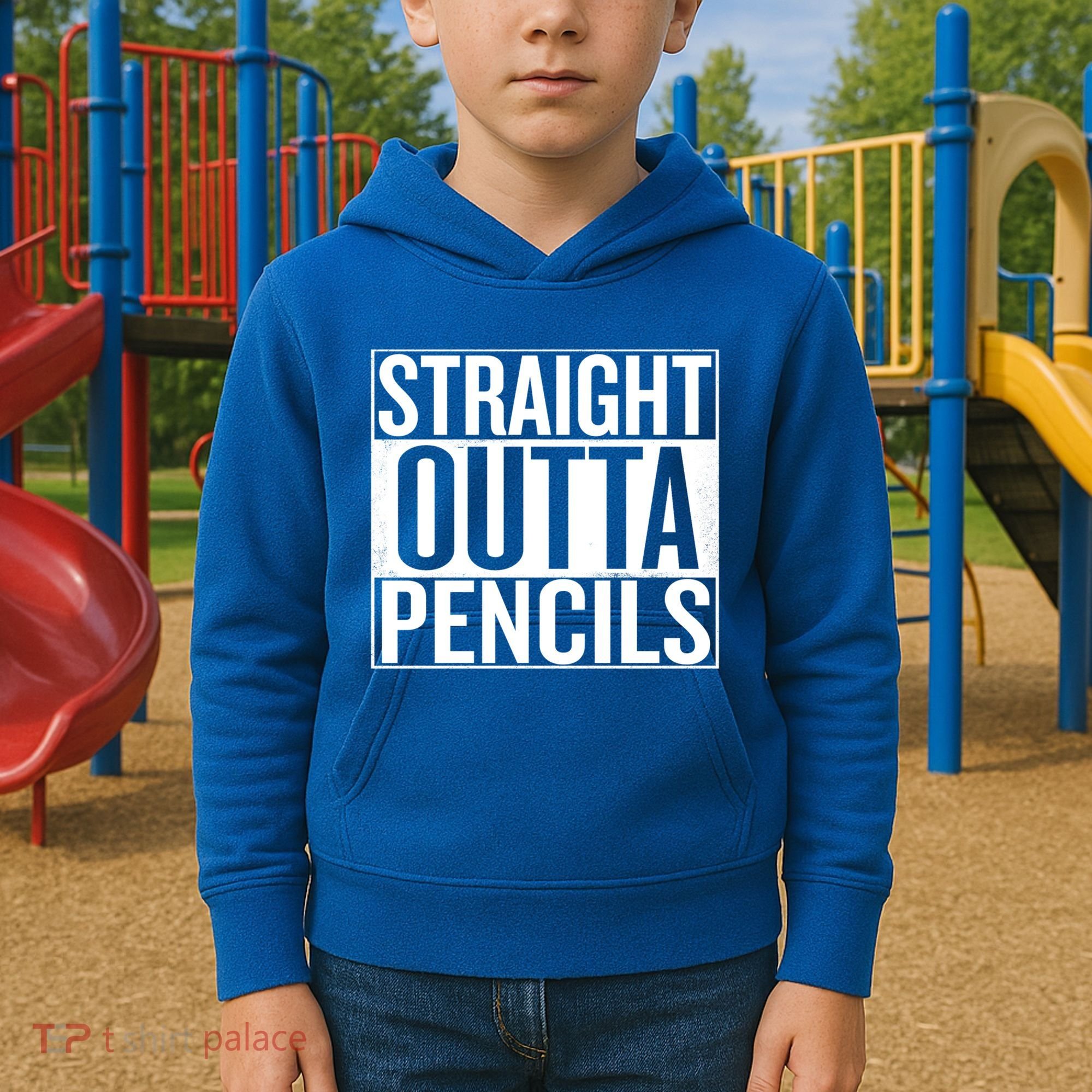 Straight Outta Pencils Gift Kids Hoodie