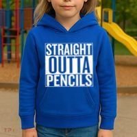 Straight Outta Pencils Gift Kids Hoodie thumb 3