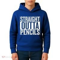 Straight Outta Pencils Gift Kids Hoodie thumb 4