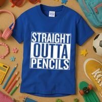 Straight Outta Pencils Gift Kids T-Shirt thumb 3