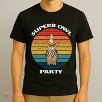 Superb Owl Party Retro Vintage Owl Lover T-Shirt thumb 3