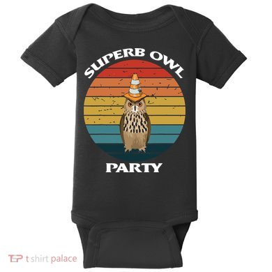 Superb Owl Party Retro Vintage Owl Lover Baby Bodysuit