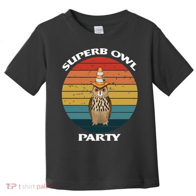 Superb Owl Party Retro Vintage Owl Lover Toddler T-Shirt