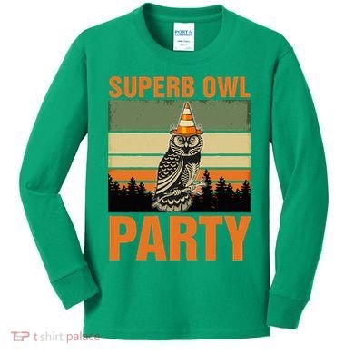 Superb Owl Party Kids Long Sleeve Shirt