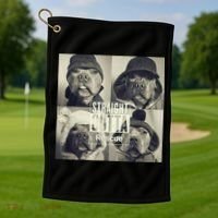 Straight Outta Rescue Pitbull Golf Towel thumb 1