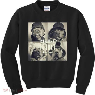 Straight Outta Rescue Pitbull Kids Sweatshirt