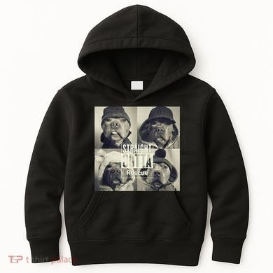Straight Outta Rescue Pitbull Kids Hoodie