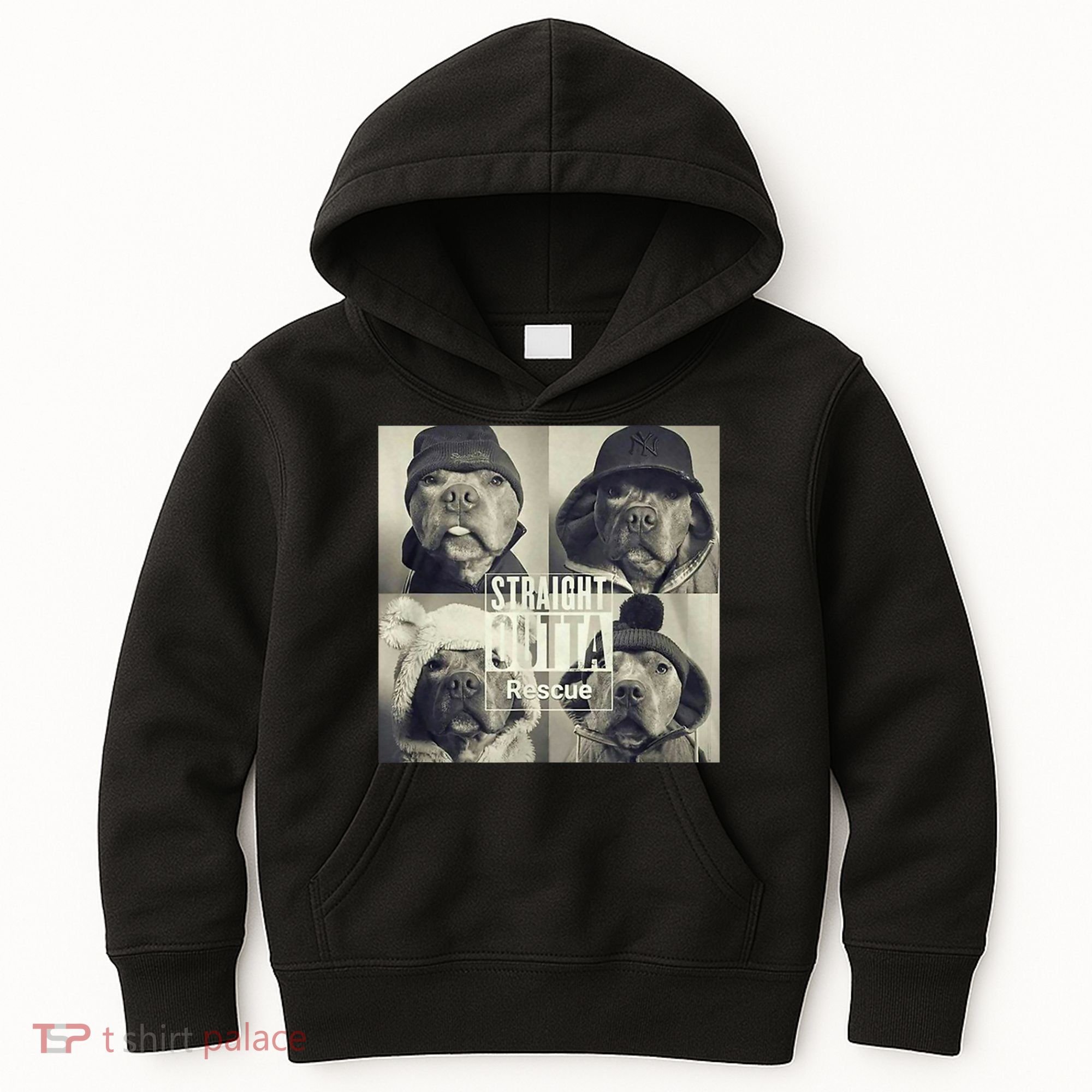 Straight Outta Rescue Pitbull Kids Hoodie