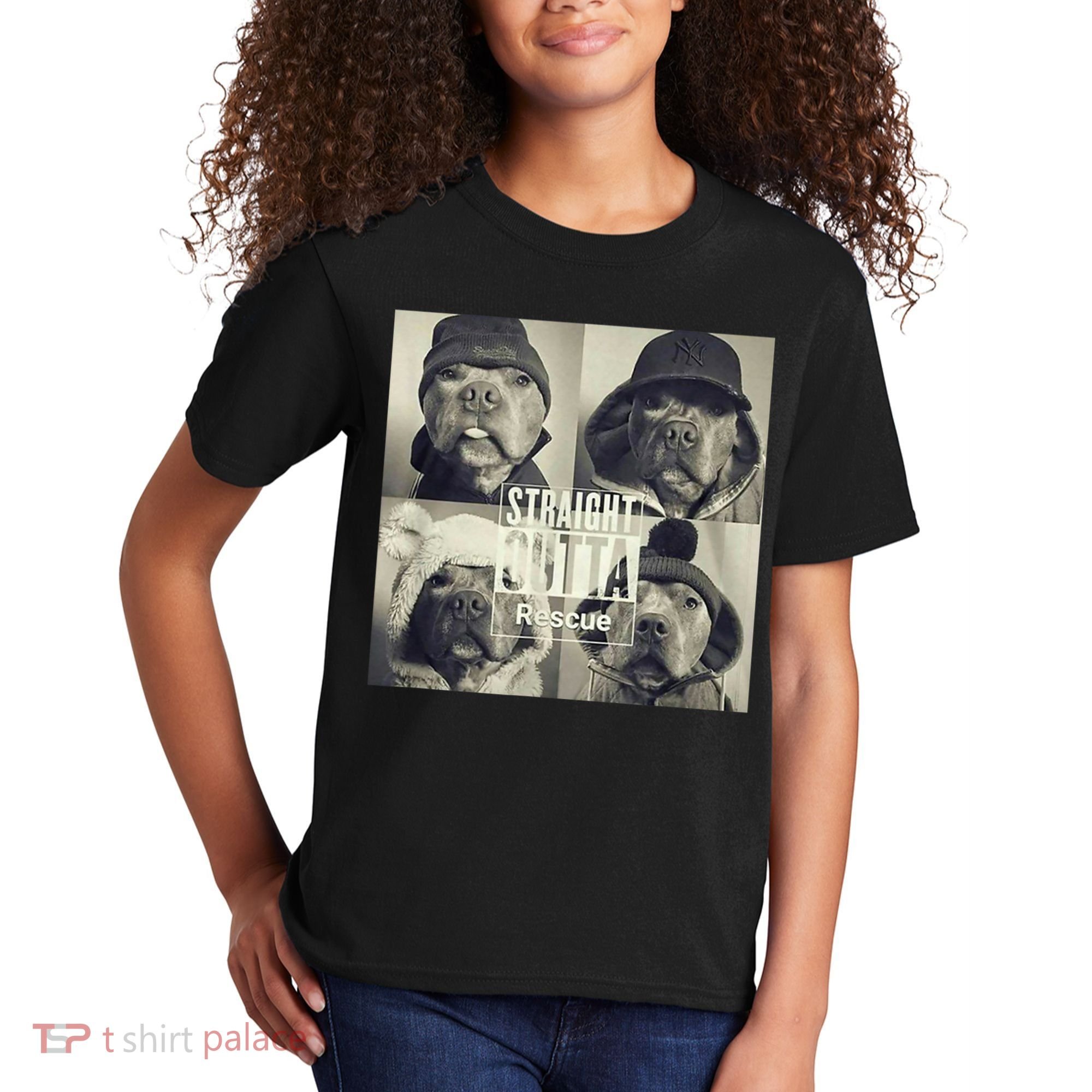 Straight Outta Rescue Pitbull Kids T-Shirt