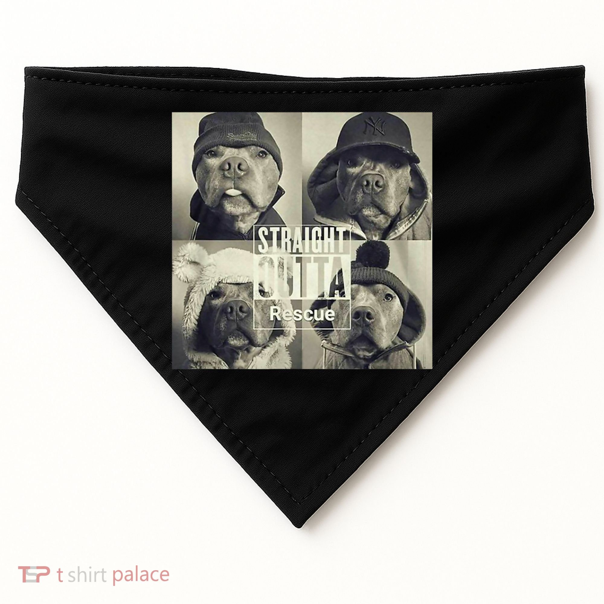 Straight Outta Rescue Pitbull USA-Made Doggie Bandana