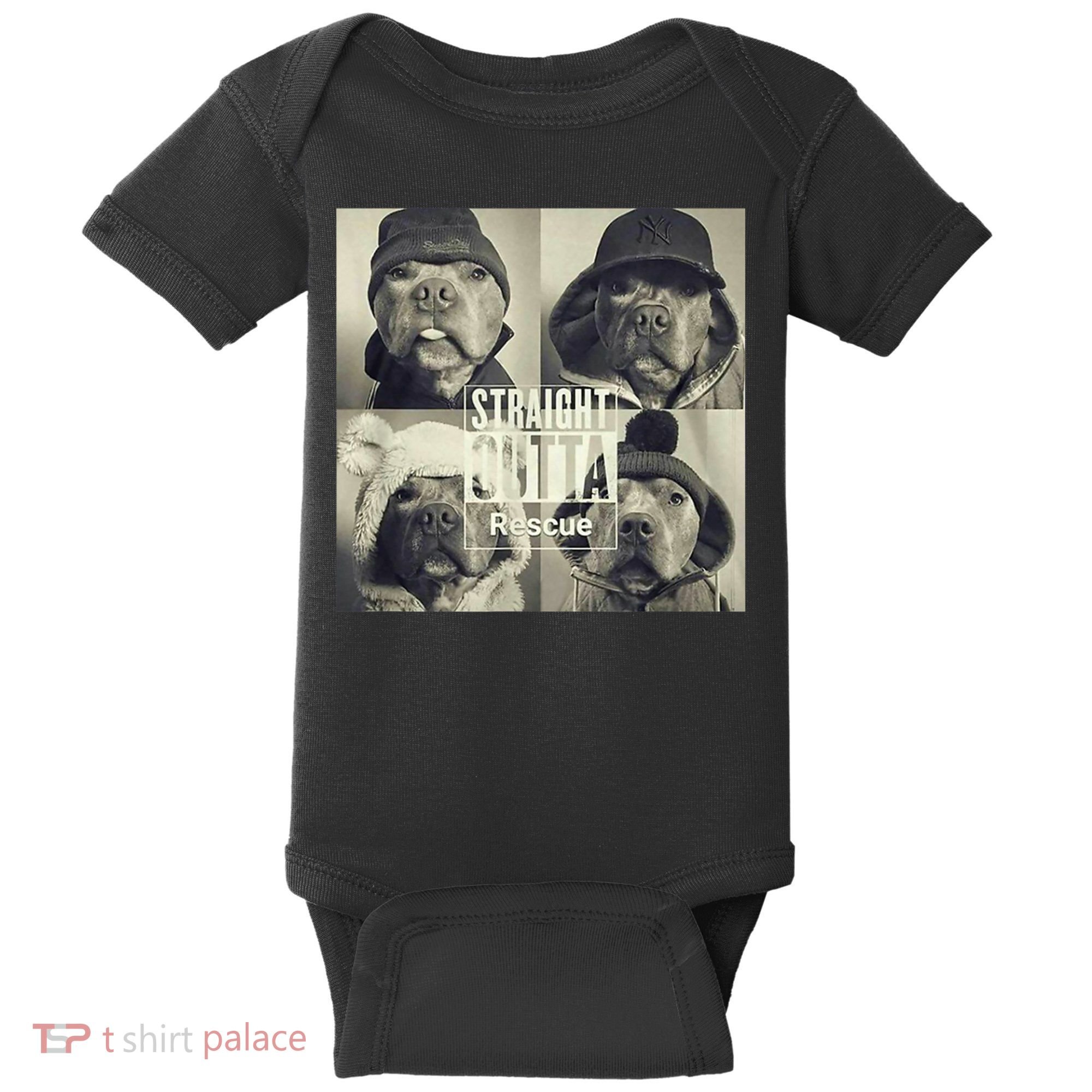 Straight Outta Rescue Pitbull Baby Bodysuit
