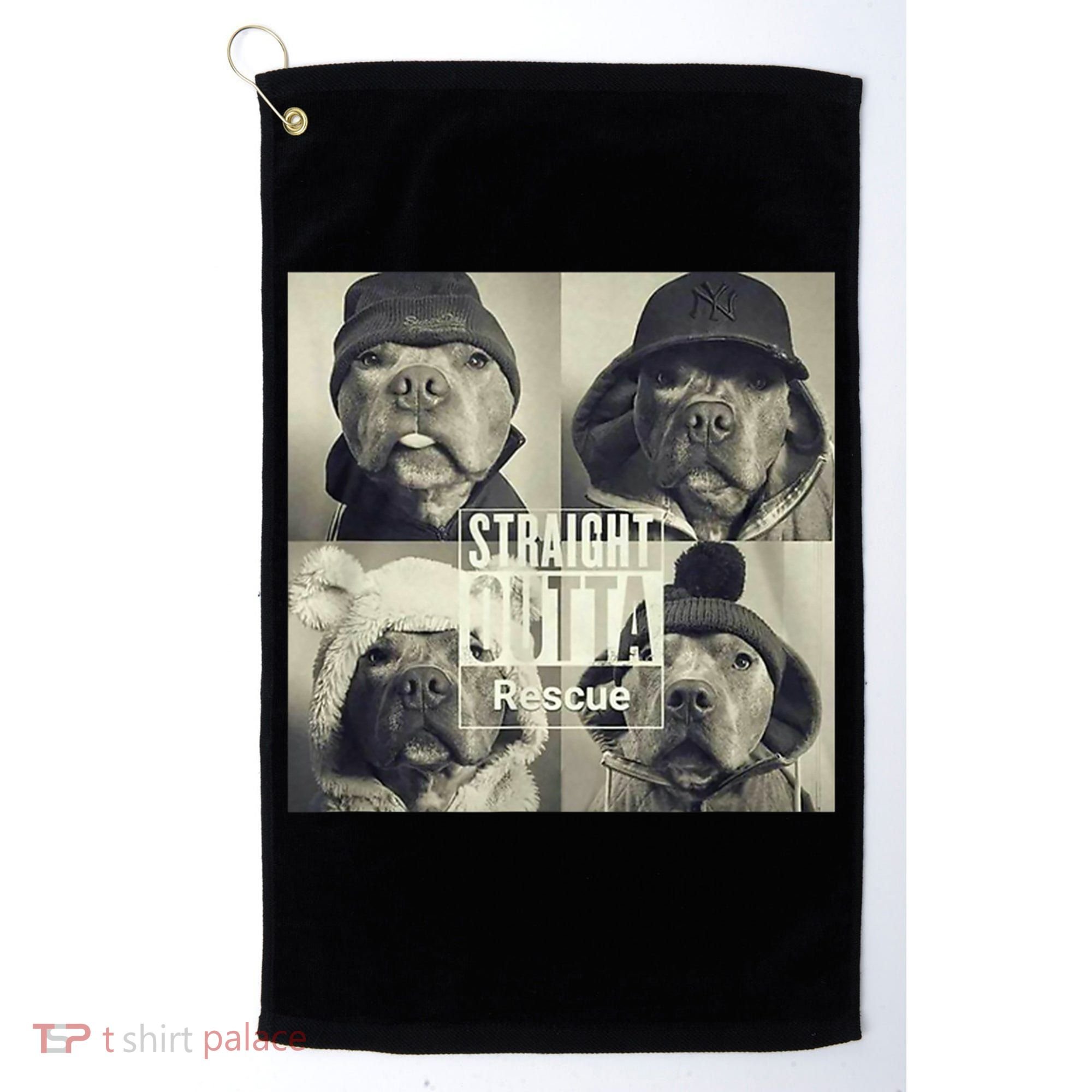 Straight Outta Rescue Pitbull Golf Towel