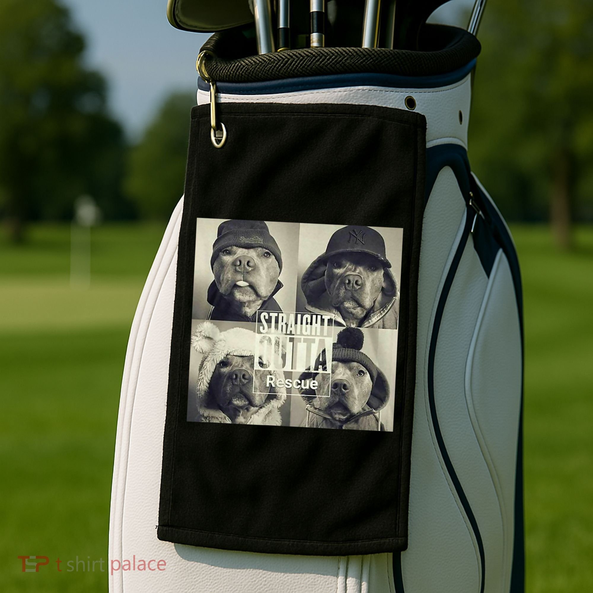 Straight Outta Rescue Pitbull Golf Towel