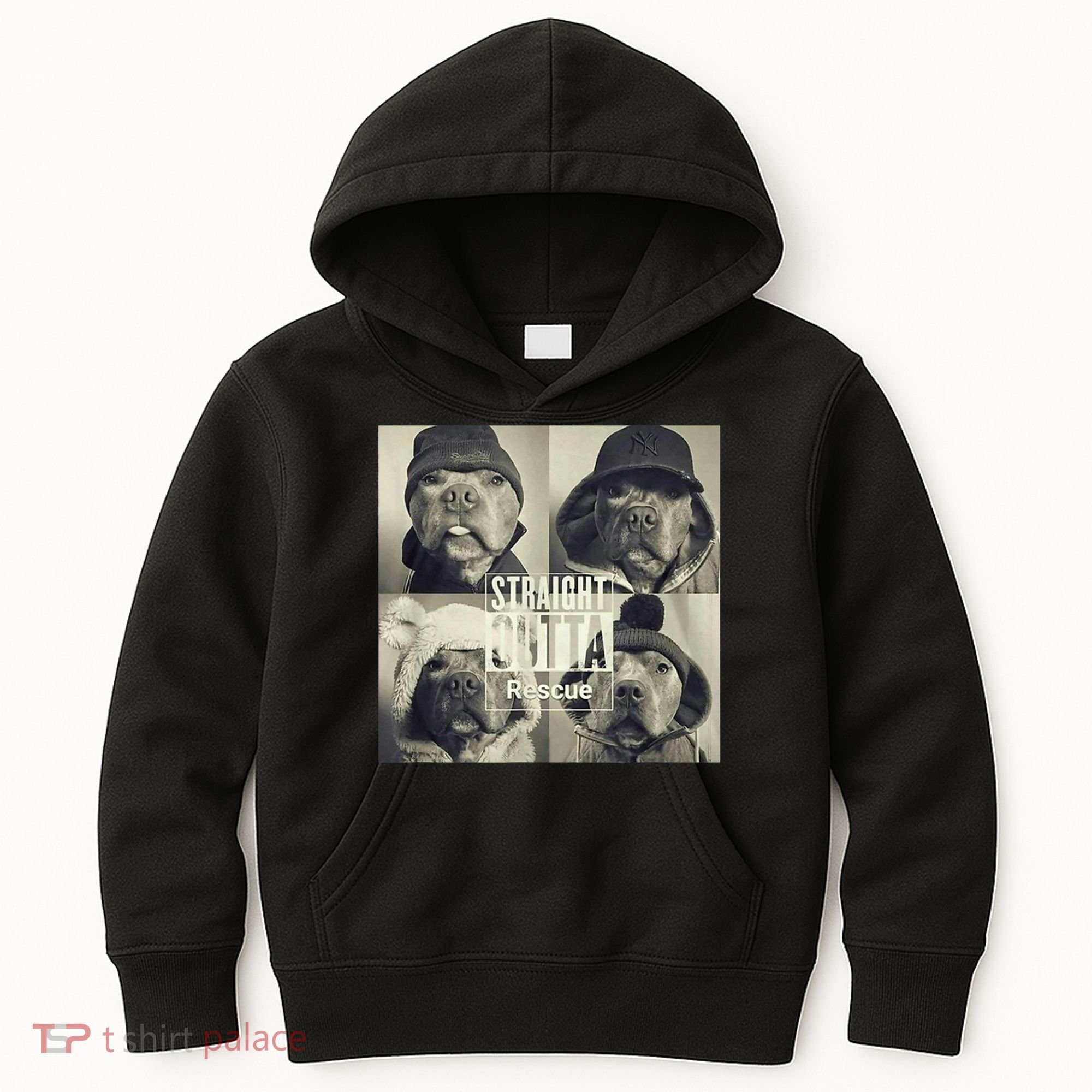 Straight Outta Rescue Pitbull Kids Hoodie
