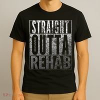 Straight Outta Rehab Funny Sober Addiction Recovery T-Shirt thumb 3