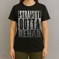 Straight Outta Rehab Funny Sober Addiction Recovery T-Shirt thumb 4