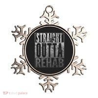 Straight Outta Rehab Funny Sober Addiction Recovery Ornament thumb 0