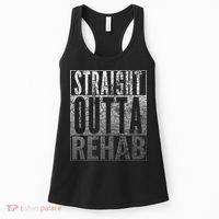 Straight Outta Rehab Funny Sober Addiction Recovery Women's Tank Top thumb 0