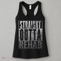 Straight Outta Rehab Funny Sober Addiction Recovery Women's Tank Top thumb 3