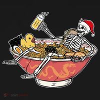 Skeleton On Ramen Christmas Pajama Cool Japanese Food XMas Women's Tank Top thumb 5