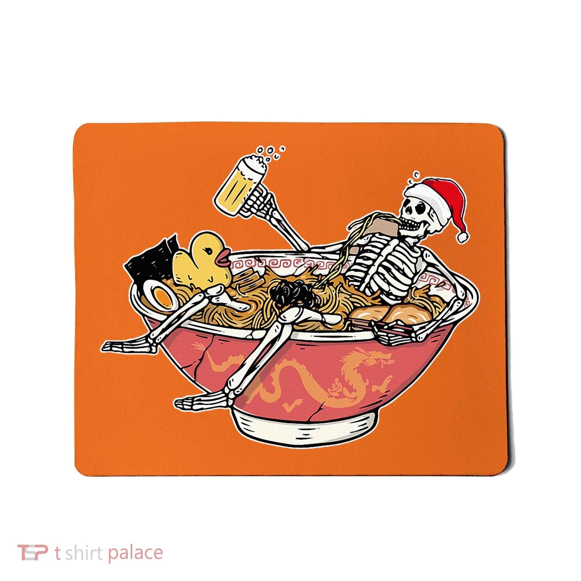 Skeleton On Ramen Christmas Pajama Cool Japanese Food XMas Mousepad