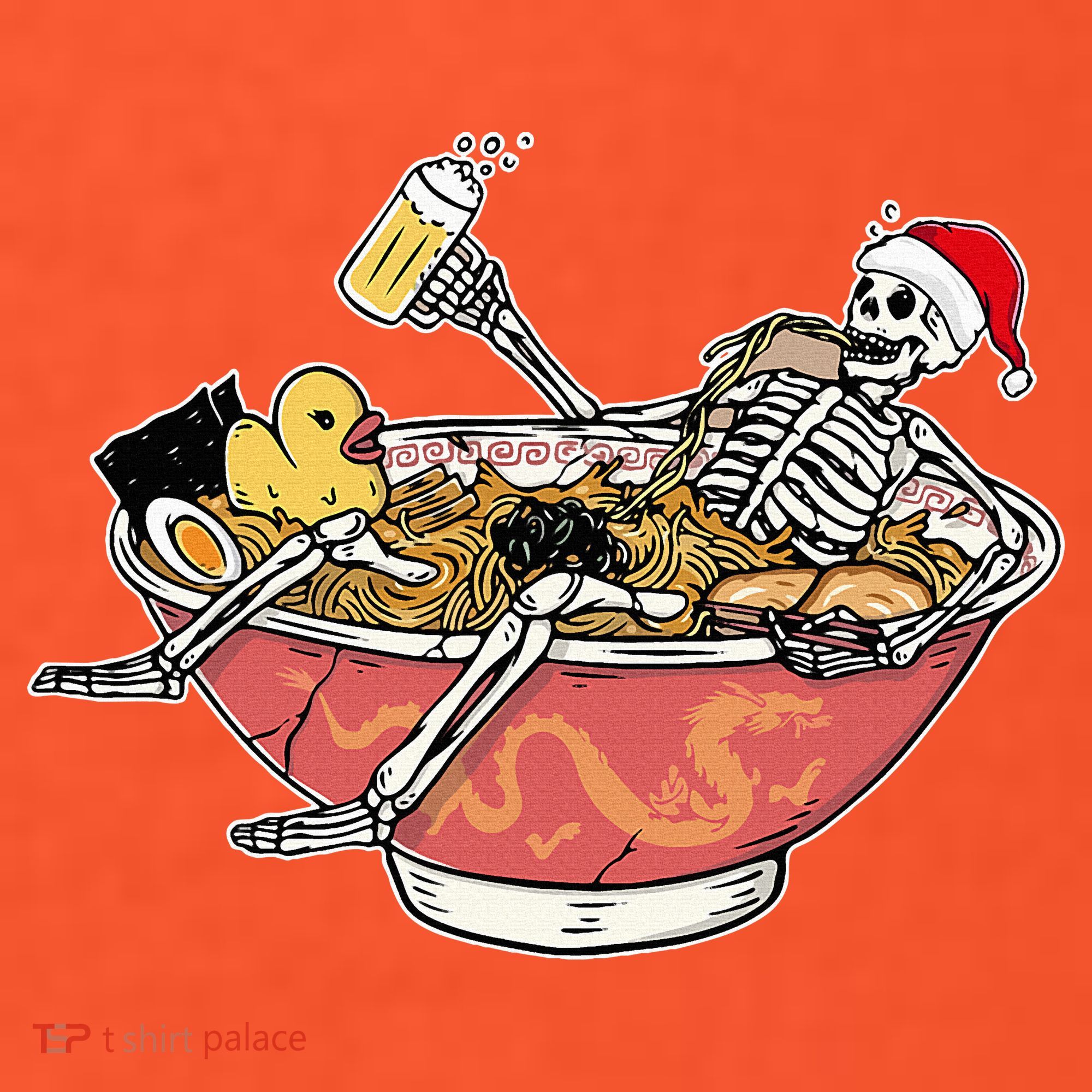 Skeleton On Ramen Christmas Pajama Cool Japanese Food XMas Mousepad