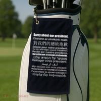 Sorry About Our President Anti-Trump Multiple Language Golf Towel thumb 2