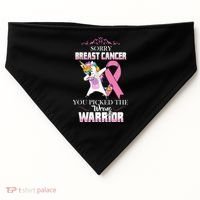 Sorry Breast Cancer You Picked The Wrong Warrior USA-Made Doggie Bandana thumb 0
