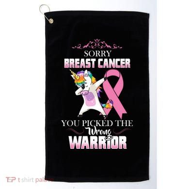Sorry Breast Cancer You Picked The Wrong Warrior Golf Towel