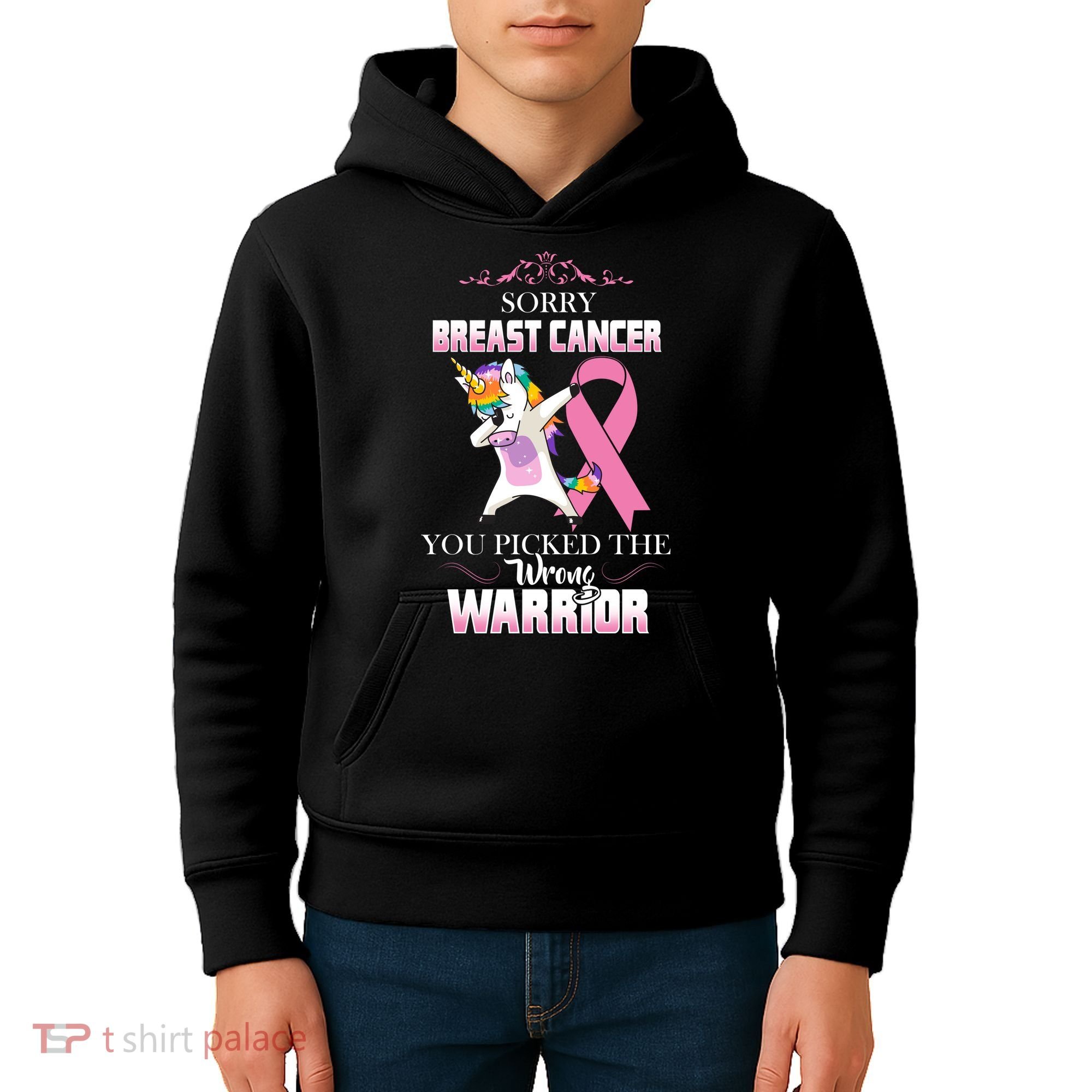 Sorry Breast Cancer You Picked The Wrong Warrior Kids Hoodie