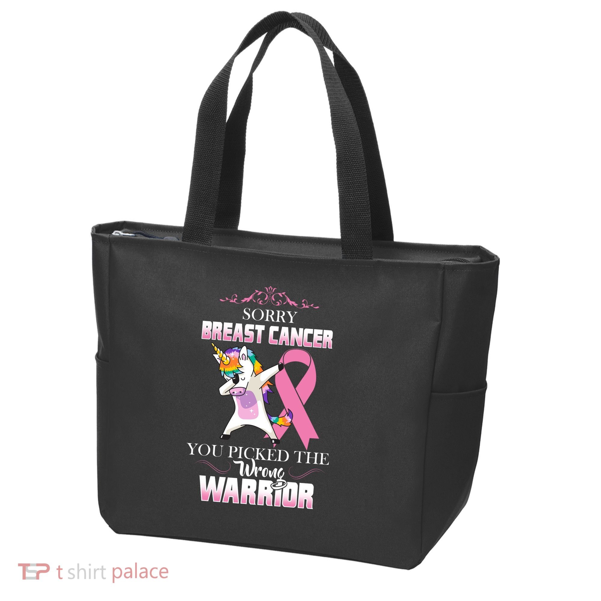 Sorry Breast Cancer You Picked The Wrong Warrior Tote Bag