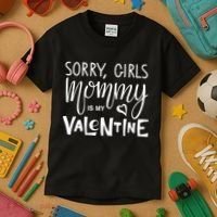 Sorry Girls Mommy Is My Valentine Kids T-Shirt thumb 3