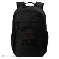 Sorry I Cant I Have Plans With My Cat Funny Backpack thumb 0