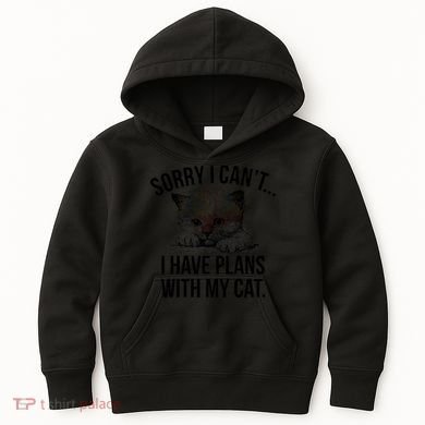 Sorry I Cant I Have Plans With My Cat Funny Kids Hoodie