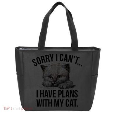 Sorry I Cant I Have Plans With My Cat Funny Tote Bag