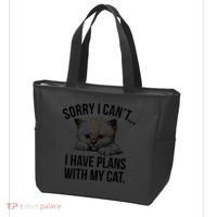 Sorry I Cant I Have Plans With My Cat Funny Tote Bag thumb 3