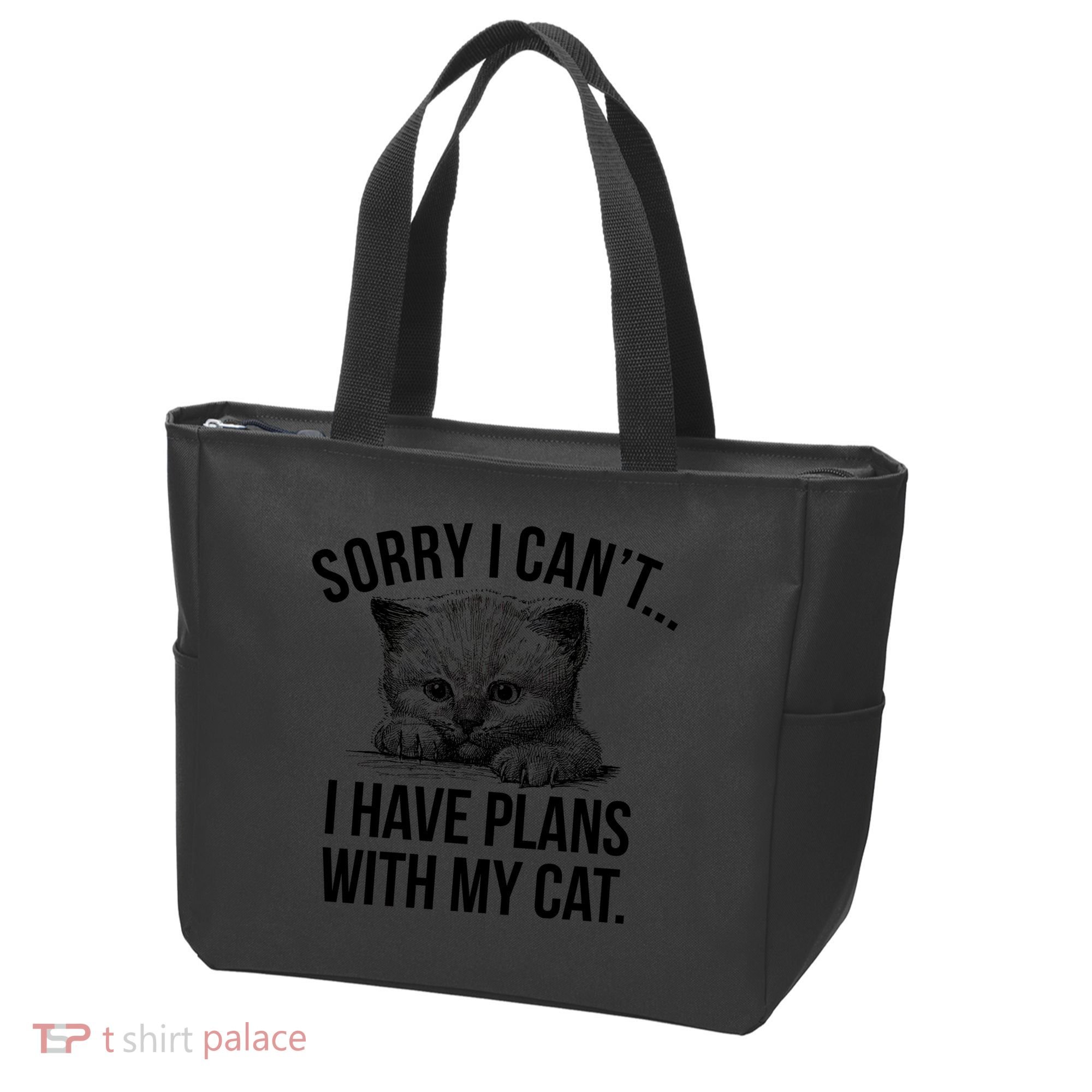 Sorry I Cant I Have Plans With My Cat Funny Tote Bag