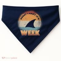 Sorry I Can't It's Shark Week USA-Made Doggie Bandana thumb 0
