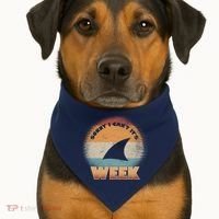 Sorry I Can't It's Shark Week USA-Made Doggie Bandana thumb 1