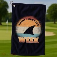 Sorry I Can't It's Shark Week Golf Towel thumb 1