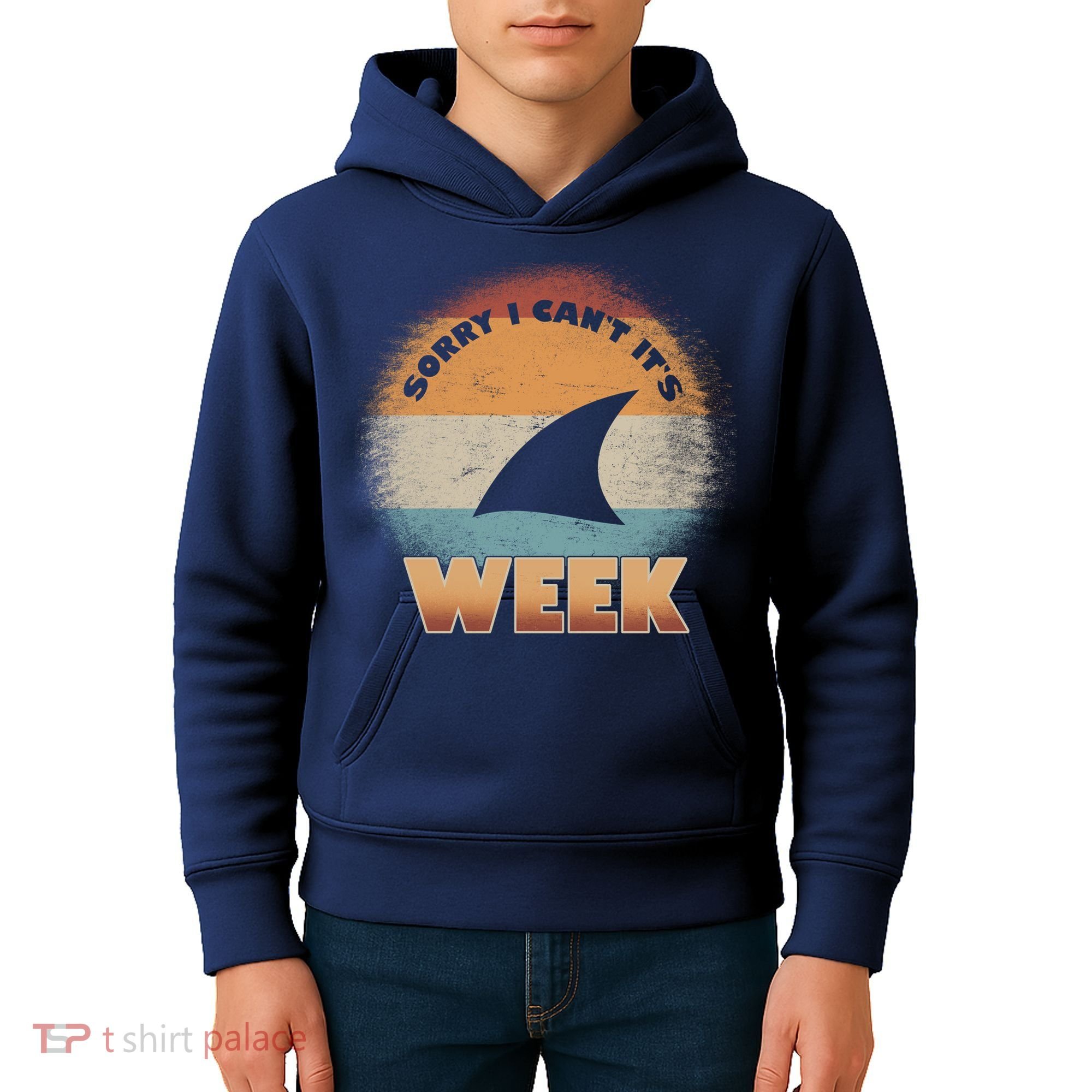 Sorry I Can't It's Shark Week Kids Hoodie