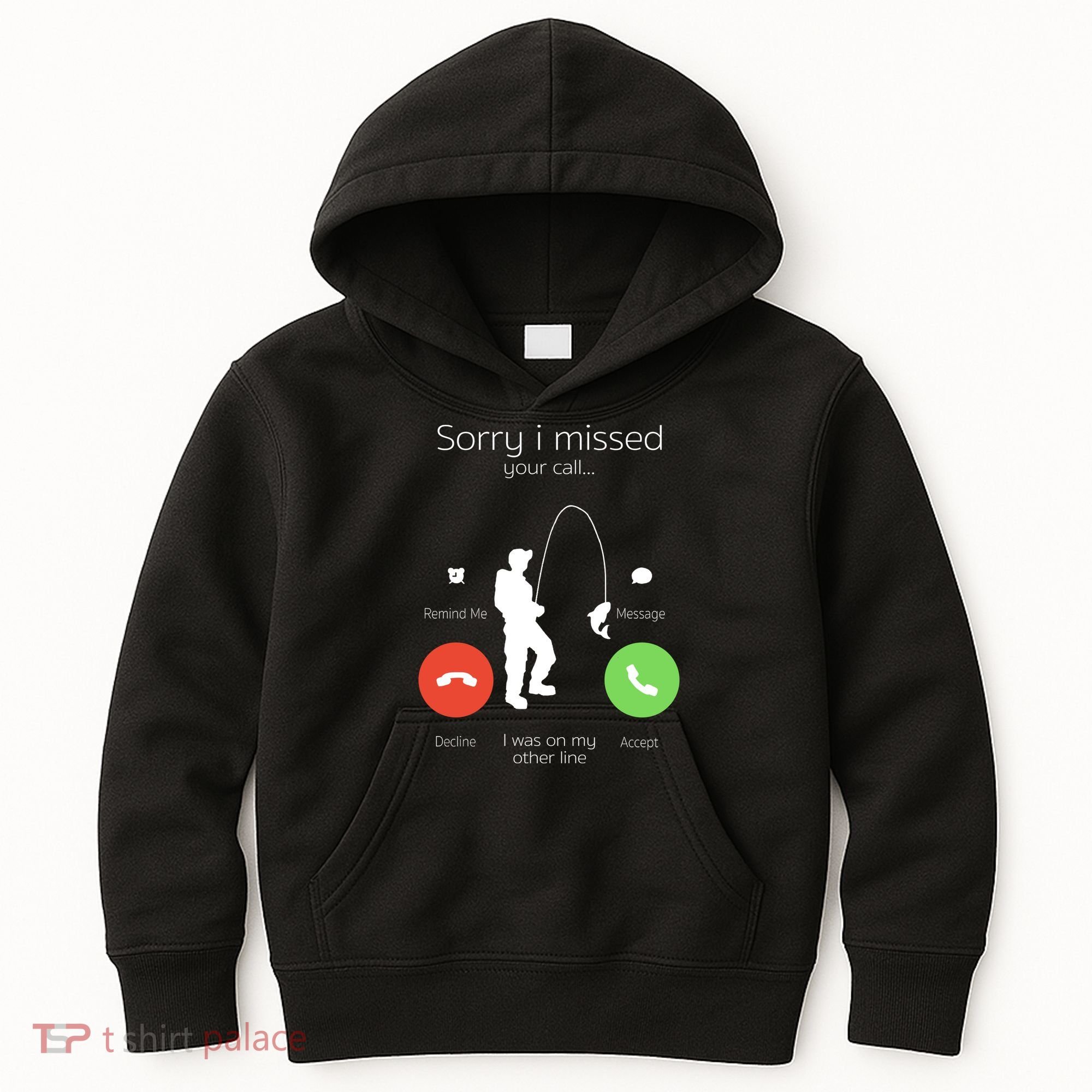 Sorry I Missed Your Call I Was On My Other Line Fishing Joke Kids Hoodie