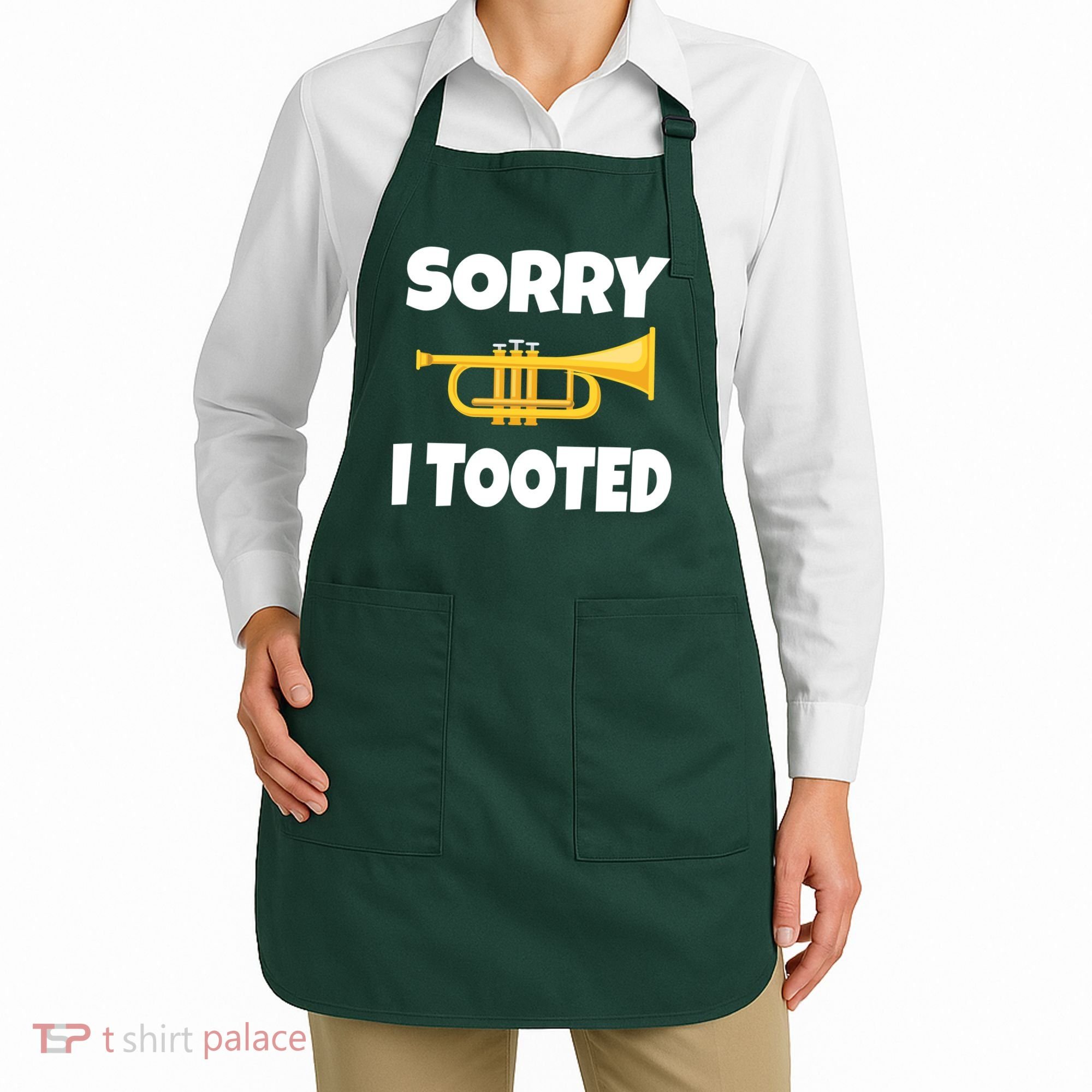 Sorry I Tooted Trumpet Apron