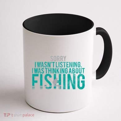 Sorry I Was Thinking About Fishing Coffee Mug back