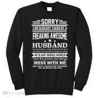 Sorry I'm Already Taken By A Freaking Awesome Husband Sweatshirt thumb 0