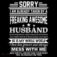 Sorry I'm Already Taken By A Freaking Awesome Husband Kids Sweatshirt thumb 2