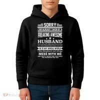 Sorry I'm Already Taken By A Freaking Awesome Husband Kids Hoodie thumb 4