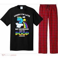 Sorry I'm Late My Husband Had To Poop Pajama Set thumb 0