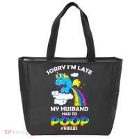 Sorry I'm Late My Husband Had To Poop Tote Bag thumb 0