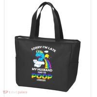 Sorry I'm Late My Husband Had To Poop Tote Bag thumb 3